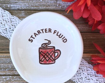 Starter Fluid Funny Spoon Rest | Kitchen Spoon Rest | Coffee Lovers Gift | Pottery Spoon Holder | Ceramic Spoon Rest | Hostess Gift