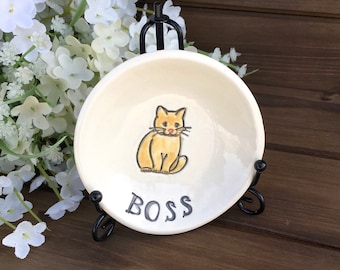 Pet Memorial - Cat Remembrance Dish | Personalized Cat Dish | Loss of Pet Sympathy Gift | Pet Gift Dish | Trinket Dish for Cat Lovers