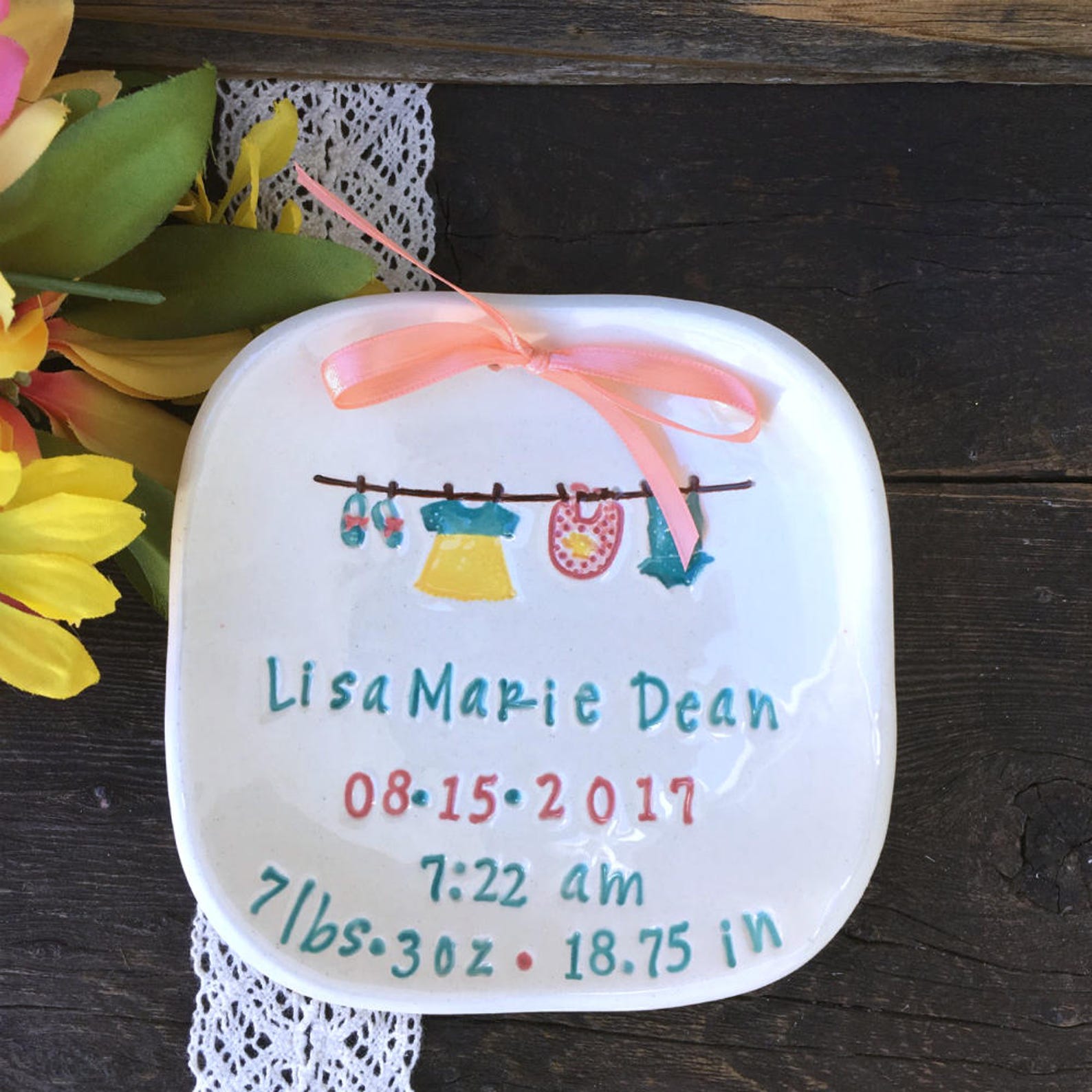 Personalized Baby Girl Birth Plate Gift for Baby Baby Etsy