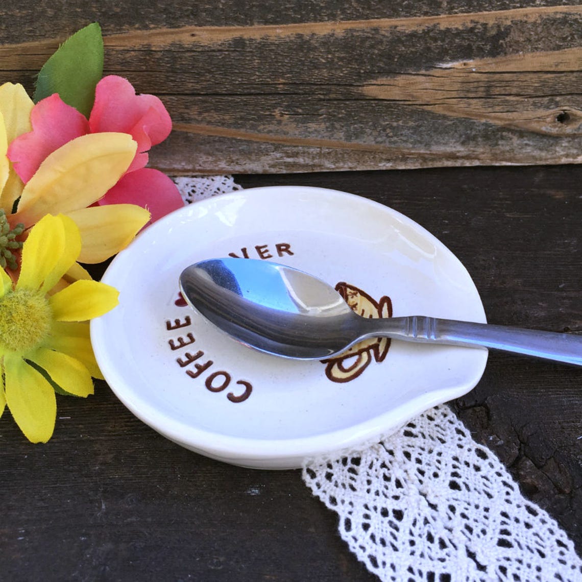Spoon Rest Coffee Lover Pottery Spoon Rest Coffee Lovers Etsy