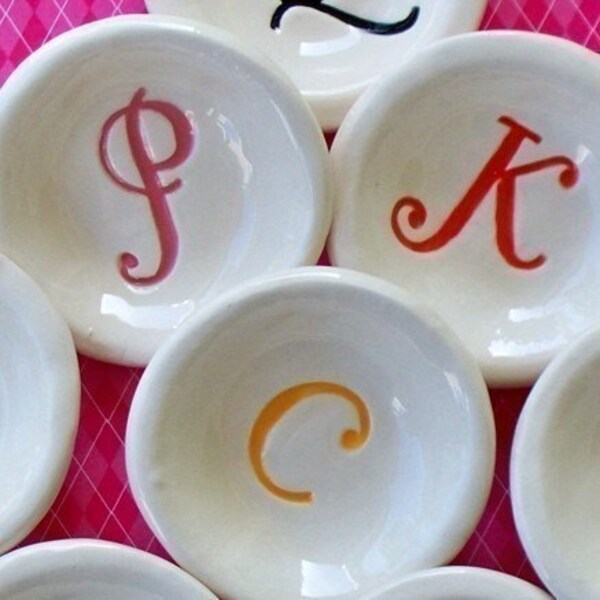 Mini Monogram Ceramic Bowl - Set of Two