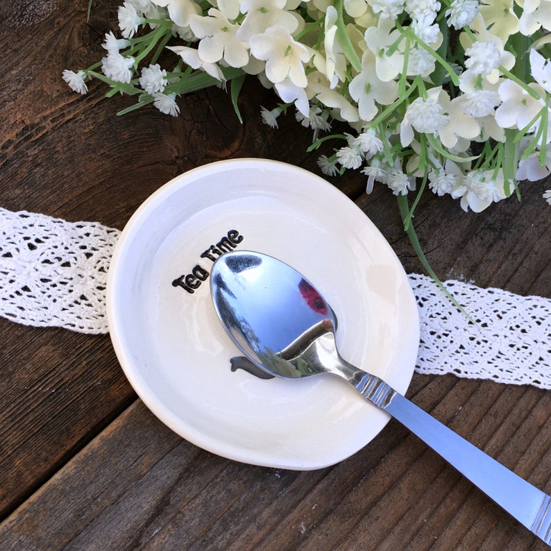 Tea Bag Holder &Spoon Rest Tea Time Kettle Teaspoon Rest / Etsy