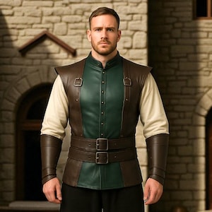 Handmade Leather Armor Vest: Renaissance Medieval Cosplay Costume