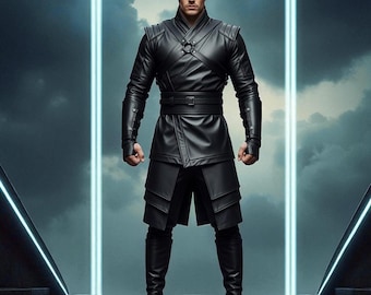 Gothic Leather Warrior Coat: Steampunk LARP Trench - Custom Size