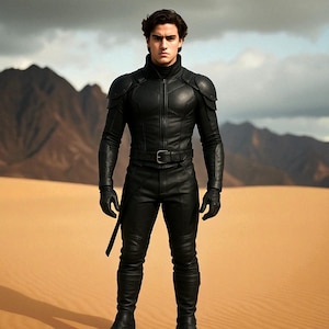Handmade Black Leather Armor Suit: Tactical Cosplay Fashion