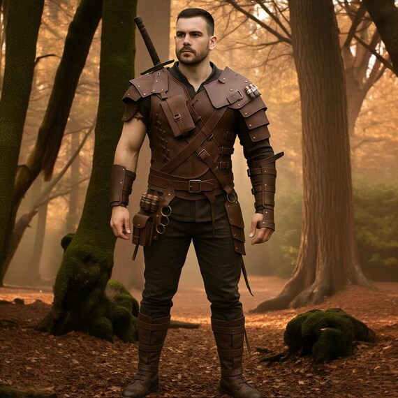 Leather Warrior Vest: Medieval LARP Cosplay Armor Custom Fit