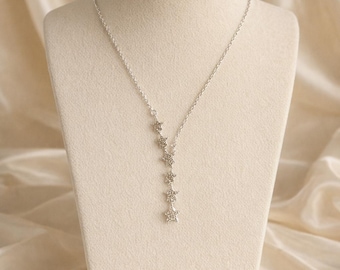 Silver Star Necklace • Y‑Shaped Star Pendant • Minimalist Jewellery • Everyday Wear • Night Necklace • Birthday Gift