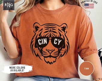 Maillot de football américain des Bengals de Cincinnati, T-shirt pour les jours de match, Vêtements de football américain des Bengals, Fan de sport de Cincinnati, Idée cadeau rétro pour les fans des Bengals