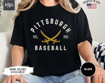Pittsburgh Baseball Shirt, Piraten Baseball Spieltag Shirt, Retro Pittsburgh Sport Fan Bekleidung, trendige Piraten Baseball Fan Geschenkidee