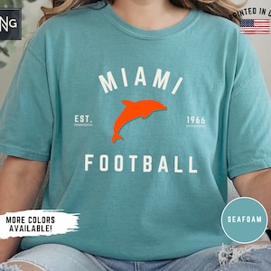 Miami Football Shirt, Delphin Fußball Spieltag Shirt, Miami Fußballbekleidung, Miami Sportbekleidung, Retro Delphin Fußball Shirt Fan Geschenk