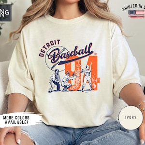 Camiseta de béisbol retro de Detroit, camiseta de béisbol de los Tigres, ropa para fanáticos de los deportes de Detroit, camiseta del día del juego de béisbol de los Tigres, regalo retro para fanáticos del béisbol