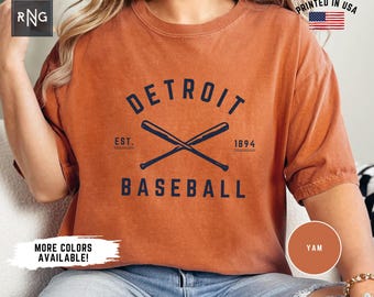 Detroit Baseball Shirt, Tiger Baseball Team Shirt, Retro Detroit Sports Apparel, Tiger Baseball Shirt Fan Gift, Detroit Baseball Fan Gift