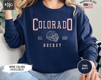 Colorado Hockey Shirt, Colorado Gameday Hockey Sweatshirt, Trendy Hockey Crewneck, Colorado Sports Fan Apparel, Gameday Hockey Fan Gift