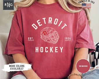 Detroit hockeyshirt, Red Wing hockeyshirt gameday, Detroit hockeyfan, Detroit Sports Apparel, Retro Red Wing hockeyshirt cadeau-idee