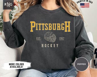 Pittsburgh Hockey Shirt, Penguin Hockey Sweatshirt, Penguin Hockey Gameday Crewneck, Pittsburgh Sports Fan Apparel, Penguin Fan Gift Idea