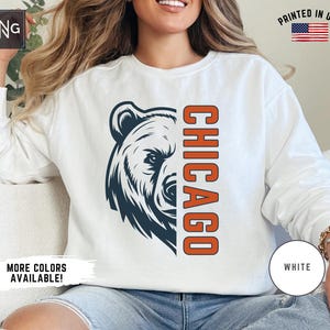 Chicago Football Sweatshirt, Bear Football Gameday Sweatshirt, Chicago Football Crewneck, Chicago Sports Apparel, Retro Bear Football Gift