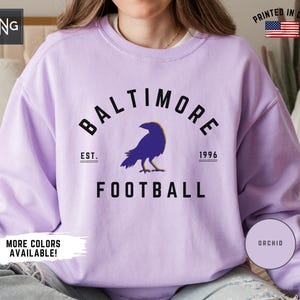 Baltimore Football Sweatshirt, Raven Football Gameday Sweatshirt, Baltimore Football Crewneck, Baltimore Sports Apparel, Raven Football Gift
