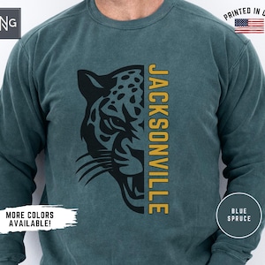 Jacksonville Fussball Shirt, Jaguar Fussball Spieltag Sweatshirt, Jacksonville Fussball Rundhalsausschnitt, Retro Jaguar Fussballfan Geschenkidee