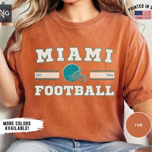 Miami Football Shirt, Delphin Fußball Spieltag Shirt, Miami Fußballbekleidung, Miami Sportbekleidung, Retro Delphin Fußballfan Geschenkidee