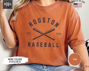 Koszulka baseballowa Houston, koszulka drużyny baseballowej Houston, koszulka retro drużyny baseballowej Houston, odzież dla fanów sportu Houston, prezent dla fanów baseballu