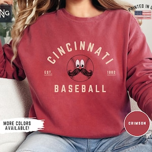 Cincinnati Baseball Sweatshirt, Retro Reds Baseball Sweatshirt, Reds Baseball Crewneck, Cincinnati Sports Fan Apparel, Retro Reds Gift
