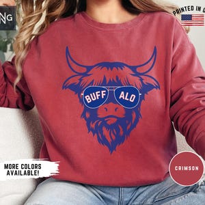 Sweat-shirt de football Buffalo, sweat-shirt Bill Football Gameday, col rond de football Buffalo, vêtements de sport Buffalo, cadeau de football Bill rétro