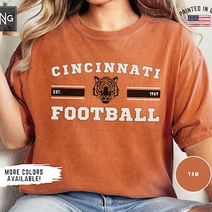 Cincinnati Football Shirt, Bengal Gameday Football Shirt, Cincinnati Football Apparel, Cincinnati Sports Apparel, Retro Bengal Football Gift
