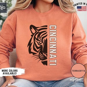 Camiseta de fútbol de Cincinnati, sudadera de los Bengals para el día del partido, cuello redondo de los Bengals, camiseta deportiva de Cincinnati, regalo retro de los Bengals imagen 3
