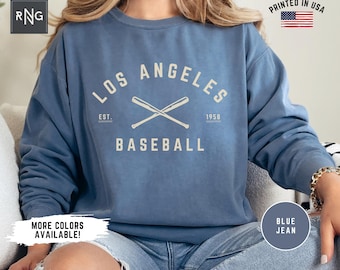 Los Angeles honkbalsweater, retro Dodges honkbalsweater, Dodgers honkbalsweater, kleding Dodgers sportfan, Los Angeles cadeau