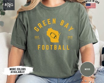 Green Bay Football-Shirt, Packer-Spieltagsshirt, Green Bay Football-Bekleidung, Packer-Fan-Shirt, Retro-Geschenkidee für Green Bay Football-Fans