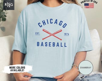 Camiseta de béisbol de Chicago, camiseta de béisbol de los Cubs, aficionado al béisbol de Chicago, camiseta retro de los Cubs, regalo de béisbol de Chicago, ropa para aficionados de los Cubs, camiseta para el día del partido