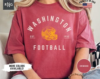 Washington Football Shirt, Commander Football Shirt, Washington Football Apparel, Commander Sports Apparel, Retro Football Gift, Game Day
