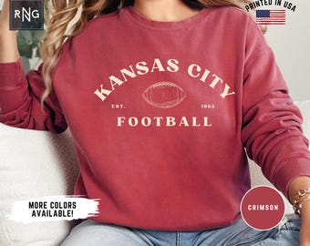 Bluza futbolowa Kansas City, bluza futbolowa Chief, bluza z okrągłym dekoltem futbolowym Kansas City, odzież sportowa Kansas City, prezent futbolowy Chief