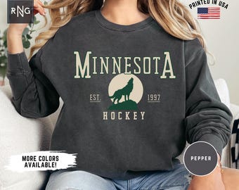 Minnesota Hockey Shirt, Wild Hockey Sweatshirt, Minnesota Hockey Crewneck, Minnesota Sports Fan Apparel, Wild Hockey Fan Gift Idea