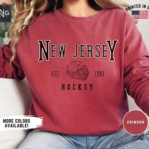 New Jersey Hockey Shirt, Devil Hockey Sweatshirt, Devil Hockey Crewneck, New Jersey Sports Fan Apparel, Devil Hockey Fan Gift Idea