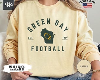 Green Bay Football Sweatshirt, Packer Football Sweatshirt, Green Bay Football Crewneck, Wisconsin Sports Apparel, Packer Football Fan Gift
