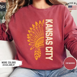 Kansas City voetbalsweater, Chief Football Gameday-sweatshirt, KC Football ronde hals, Kansas City sportkleding, Chief Football cadeau