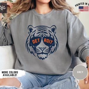 Sudadera de cuello redondo de béisbol de Detroit, sudadera retro de béisbol Tiger, regalo para fanáticos del béisbol Tiger, ropa deportiva de Detroit, camiseta de béisbol Tiger