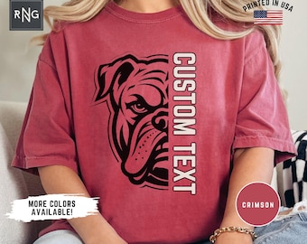 Camiseta personalizada de los Bulldogs, camiseta de los Bulldogs para el día del partido, ropa deportiva personalizada, camiseta personalizada de los Bulldogs, camiseta personalizada del equipo para mamás
