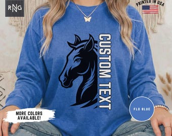 Personalized Mustangs Long Sleeve Team Shirt, Gameday Mustangs TShirt, Custom Team Sports Apparel, Custom Mascot , Custom Mom Team Shirt