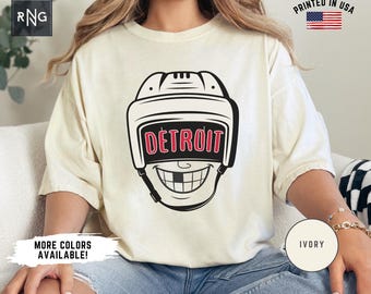 Detroit hockeyshirt, Red Wing hockeyshirt, Detroit Hockey Apparel, Detroit Sports Apparel, Retro Red Wing hockeycadeau, hockeyfan Gameday