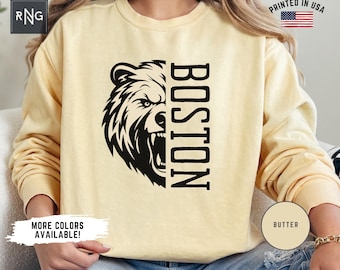 Boston Hockey Shirt, Retro Bruin Hockey Gameday Sweatshirt, Boston Hockey Crewneck, Boston Sports Apparel, Bruin Hockey Fan Gift