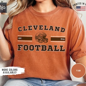 Cleveland Football Shirt, Brown Football Shirt, Cleveland Football Apparel, Cleveland Sports Apparel, Retro Brown Football Gift