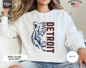 Sudadera de béisbol Detroit, sudadera retro de los Tigres, regalo para fanáticos de los Tigres, ropa deportiva de Detroit, camiseta de béisbol de los Tigres