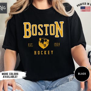 Camiseta de hockey de Boston, camiseta de hockey de los Bruins, ropa de hockey de Boston, ropa deportiva de los Bruins, regalo retro de hockey de los Bruins, fanático del hockey de los Bruins