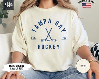 Tampa Bay hockeyshirt, trendy gameday hockeyshirt, Tampa Bay hockeyfankleding, sportkleding Florida, cadeau-idee retro hockeyshirt