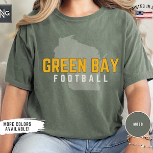 Koszulka piłkarska Green Bay, Koszulka piłkarska Packers, Odzież piłkarska Green Bay, Odzież sportowa Packers, Retro prezent dla piłkarza Green Bay