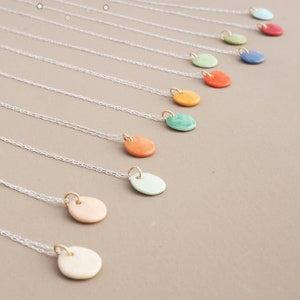 The Mindfulness Collection - ceramic pendant necklace with sterling silver chain, choose from 12 colors