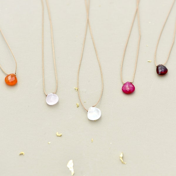 Teardrop Necklaces - 19 gemstones to choose for a minimalist look