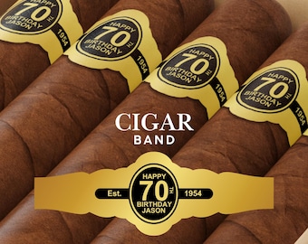 Gold Foil Personalized Birthday Cigar Labels, Personalized Cigar Bands, Birthday Cigar Labels, Cigar Bands, Party Cigar Stickers,Cigar wraps